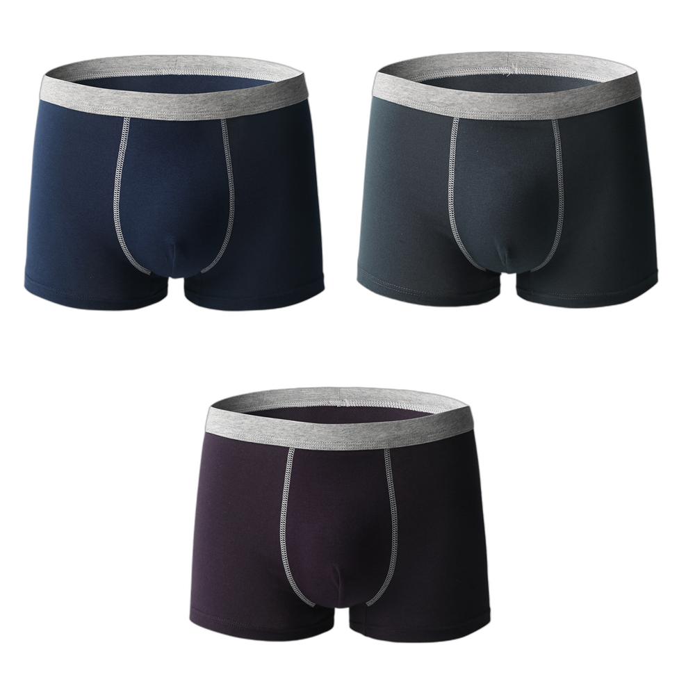 3 PCS Men's Boxer Shorts Cotton Underwear Solid Color Large Size Panties L XL 2XL 3XL 4XL 5XL 6XL
