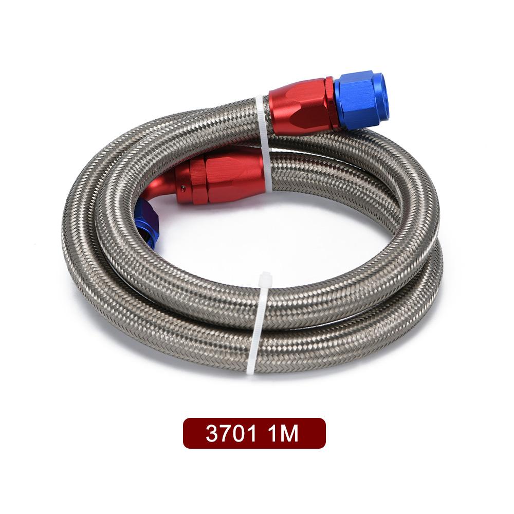 

WLR - AN10 1M/1.2M/1.4M Stainless Steel Brained Oil Hose Line Hose Tube With 0Degree 90Degree Swivel Hose End Fitting Installed 1m silver