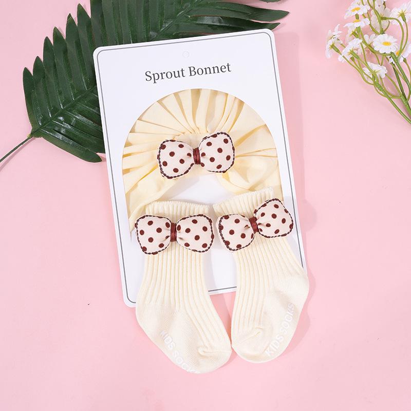 Top Seller: Newborn Baby Hat & Socks Set with Cute Bow Accessories - Popular in Europe, America & Middle East