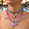 Ornaments Bohemian Resin Beaded Necklace Sea Series Beach Beaded Necklace  Holiday