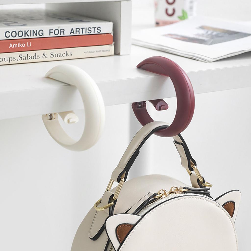 Round Hanger Table Edge Hook ABS Multi Purpose Clip Hooks Portable Hanging Hooks Organizer Clip for Household Kitchen