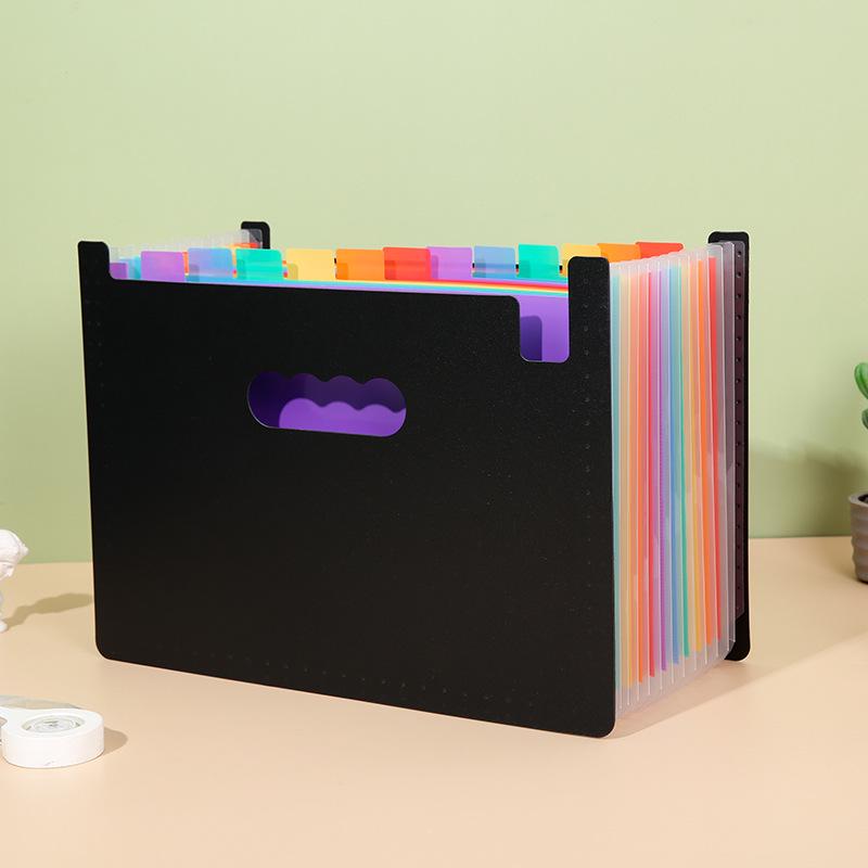 Multi-Color Rainbow Accordion A4 Document Storage Folder