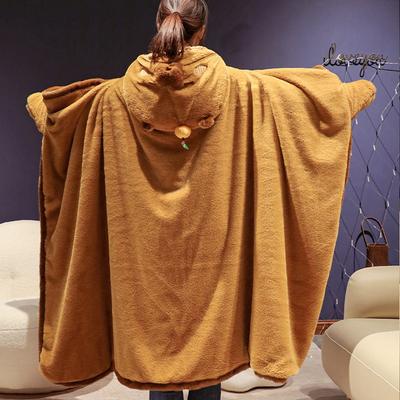 Capybara Hoodie Blanket Homer Black Cat Wrap Shawl Plush Ultra Soft Opera CapeBed Sofa Hooded Blanket Cosplay Costumes