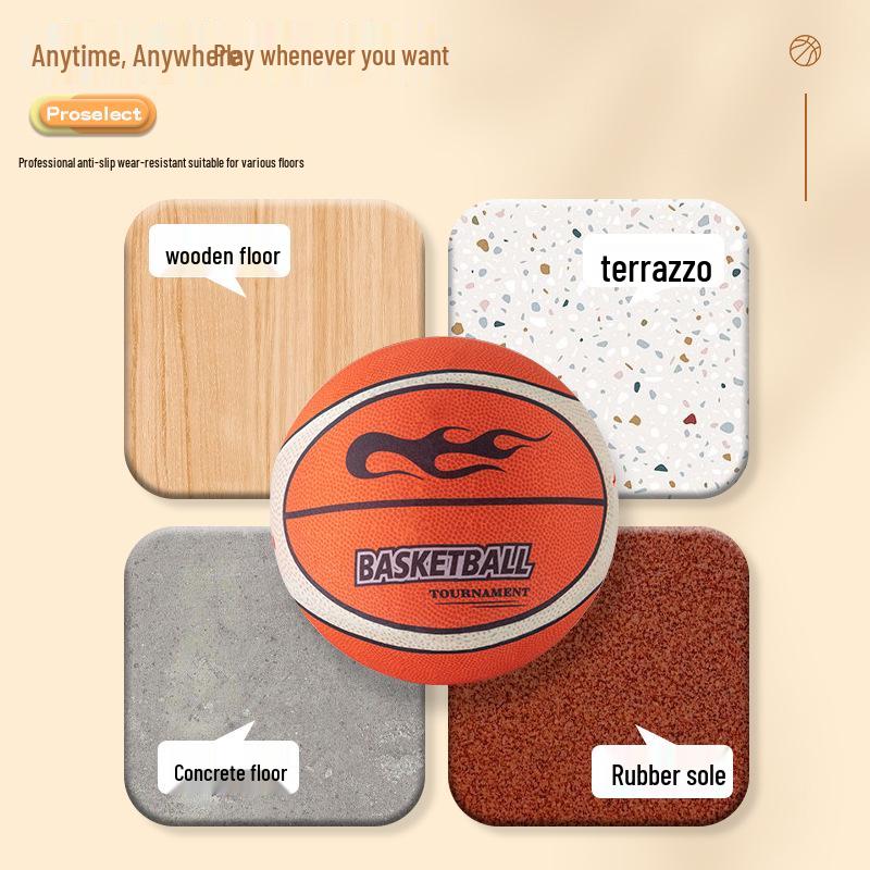 4th Gen Silent Fabric-Covered Elastic Basketball - Children's Quiet Play Ball for Home Use