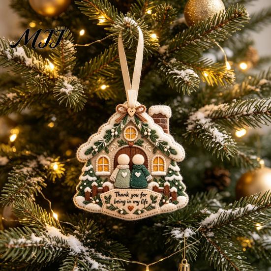 Holiday Party Decorations Christmas Tree Felt Pendant, Handmade Fabric Hanging Ornament for Decor Decoration, Seasonal Home Decoration Living