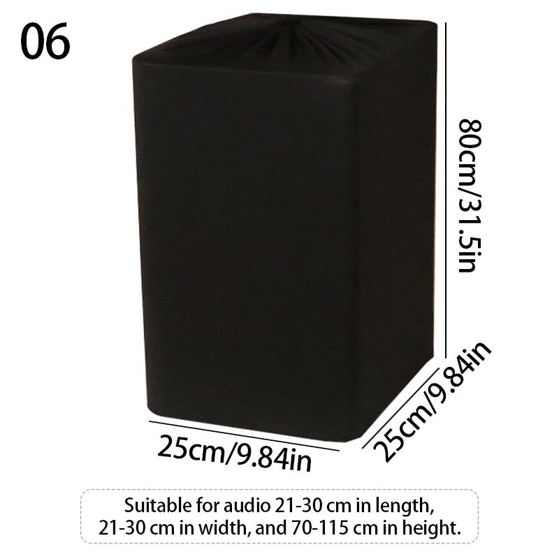 Black Elastic Speaker Dust Cover All-Inclusive Protective Case For Computer Audio Equipment Multimedia Metal Audio Protect Cover
