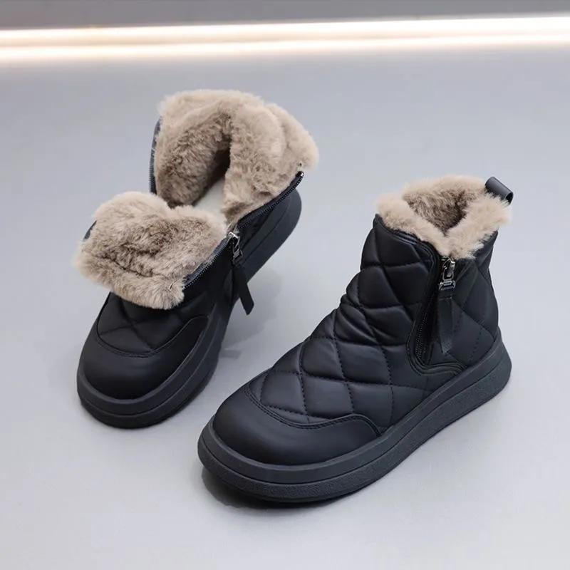 Winter Women's Snow Boots Velvet Thickened Large Cotton Shoes Waterproof Non-slip Cold-proof and Warm Short Boots