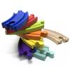 8pcs Color Double-Sided Curved Track Compatible Wooden Track Toys Classic Accessories Children's Toy Gifts 2 Sizes X24