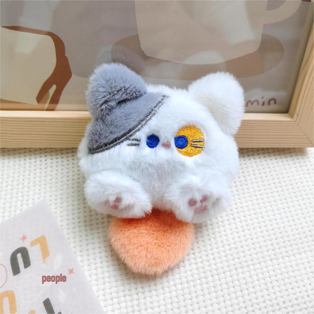 Squeaky Kitten Plush Pendant & Cute Cartoon Kitty Brooch Hair Accessories