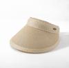New Straw Woven Empty Top Hat, Summer Sun Protection Visor, Vacation Versatile Solid Color Simple Big Brim Straw Hat