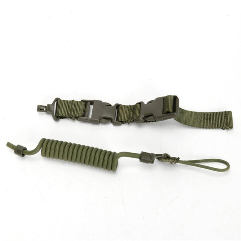 3 Color Tactical Camping Spring Rope Elastic Adjustable Double Quick Release Buckle Safety Anti-lost Sling Strap For