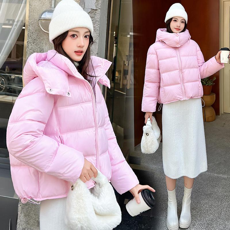 Fashion Hooded Short Winter Bread Clothing Down Cotton Clothing Women's Small Thickened Loose Jacket