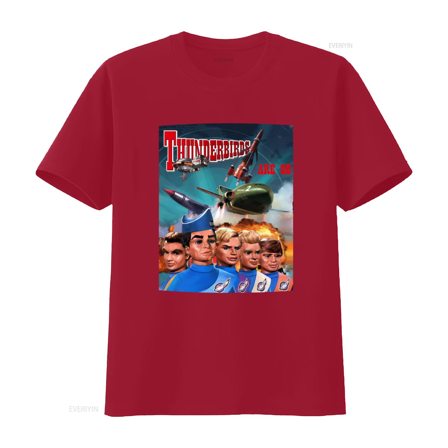Retro Thunderbirds Are Go Sci Fi TV Show Cotton Mens T Shirt vintage Washed Slightly Casual graphic Breathable Comfortable S