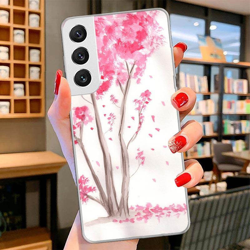 Cherry Blossom Tree Cover Phone Case For Samsung Galaxy S26 S25 Edge S24 Ultra S23 S22 Plus S21 S20 FE Soft Fundas Shell Galaxy