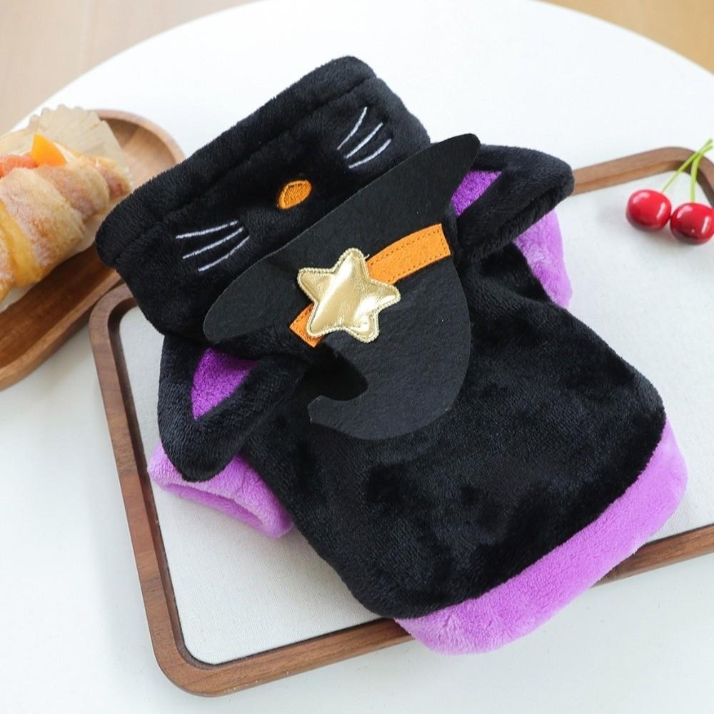 Breathable Witch Hat Dog Hoodie Soft Fabric Dog Hoodie Sweatshirt Pet Cosplay Costume Daily Wear