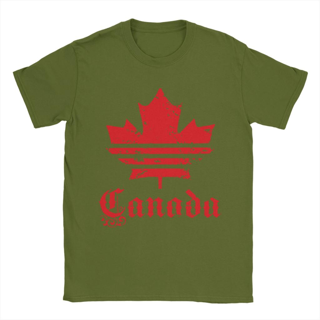 Canada Flag T-Shirts Men Women Canadian Maple Leaf Funny Cotton Tees Round Collar Short Sleeve T Shirt 6XL Clothing