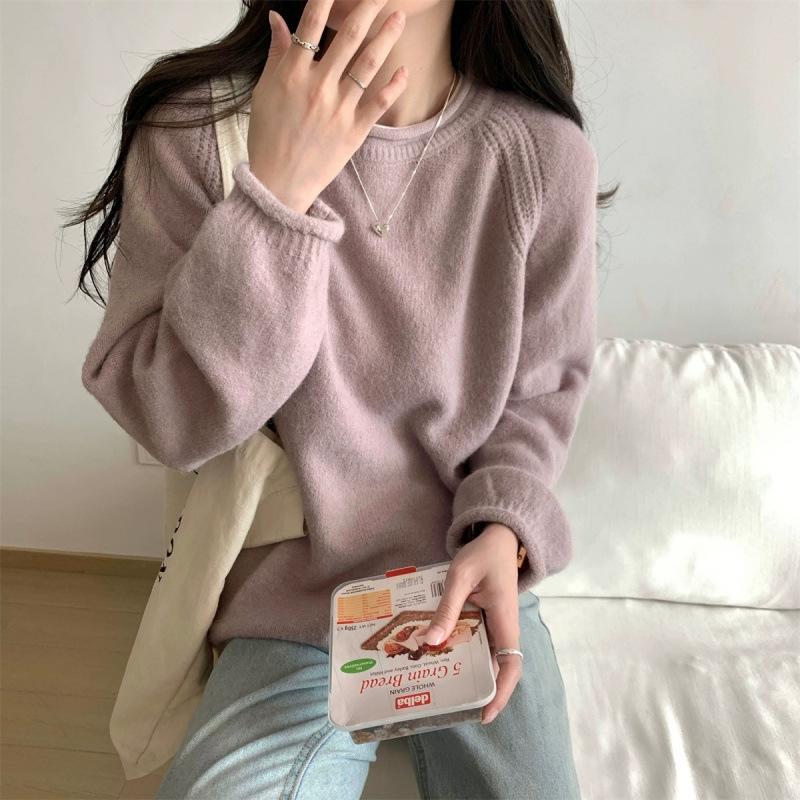 Gemütlicher Strickpullover im koreanischen Stil für Damen - Weich, Warm, Lockerer Schnitt