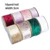 DIY 10yard/roll Christmas Ribbon Velvet with Wire Gold Edge Craft Bow Material Handmade 5cm Width Gift Webbing Xmas Tree Wreath