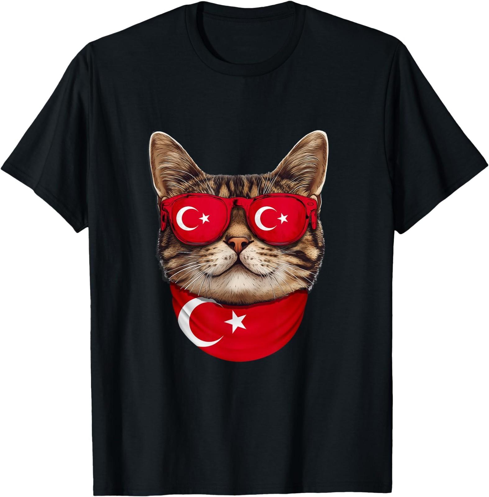 Turkish Flag American Bengal Cat Heritage Turkey T-Shirt S