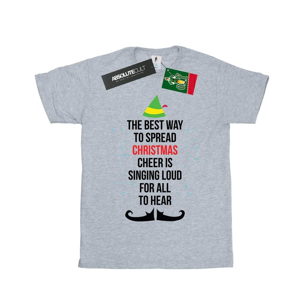 Elf Womens/Ladies Christmas Cheer Text Cotton Boyfriend T-Shirt