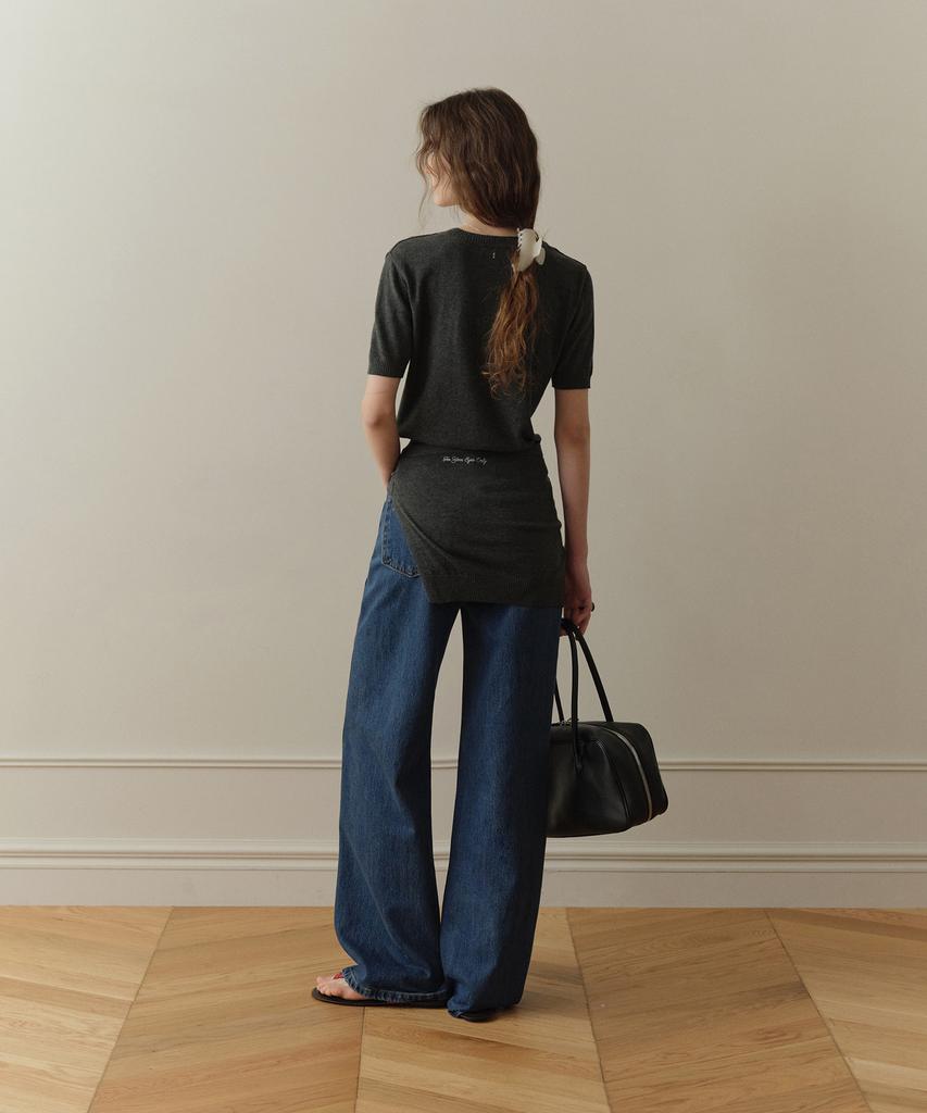 Poyueoaijeuonli Bay Layered Half Knit Set (Charcoal)