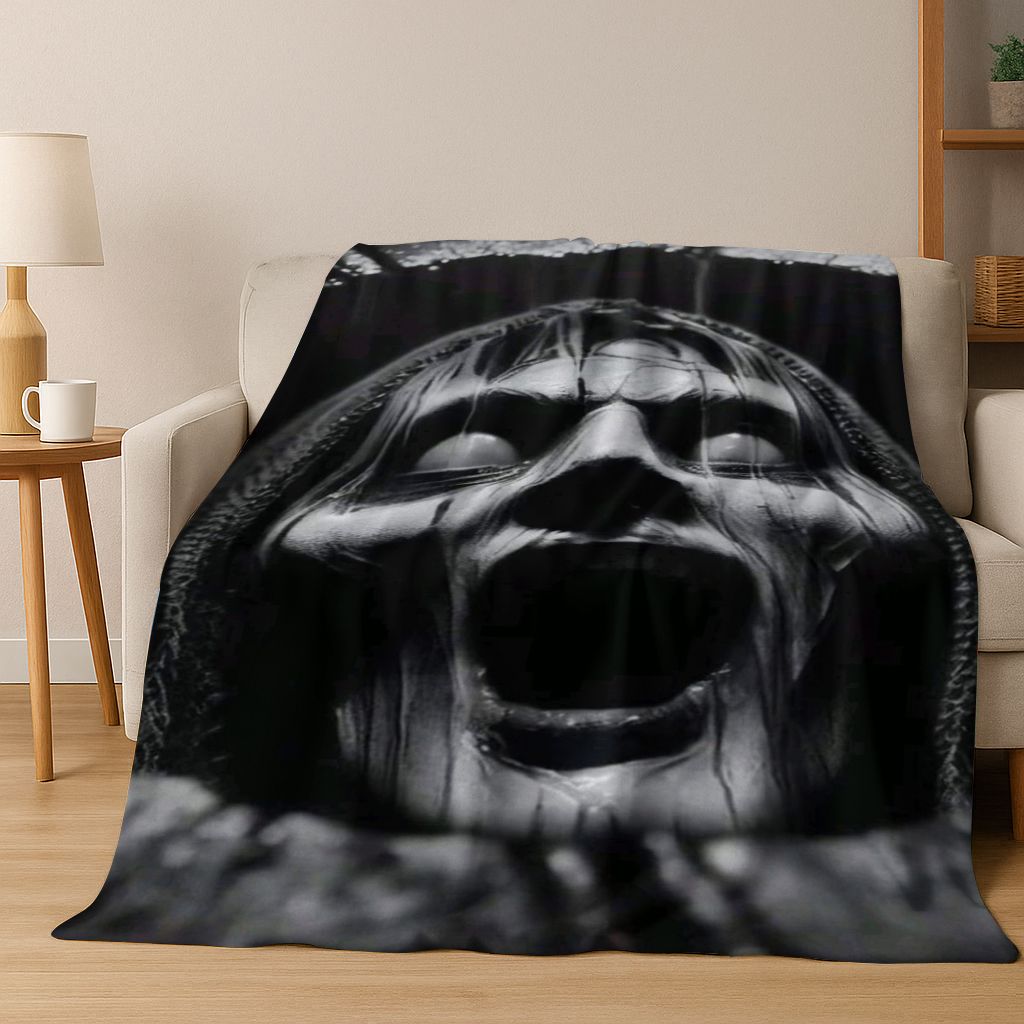 26 Style Terrifying Ghost Spirit Apparition Specter Gothic Flannel Blanket,Cozy Soft Throw Blanket for Home Bedroom Bed Sofa