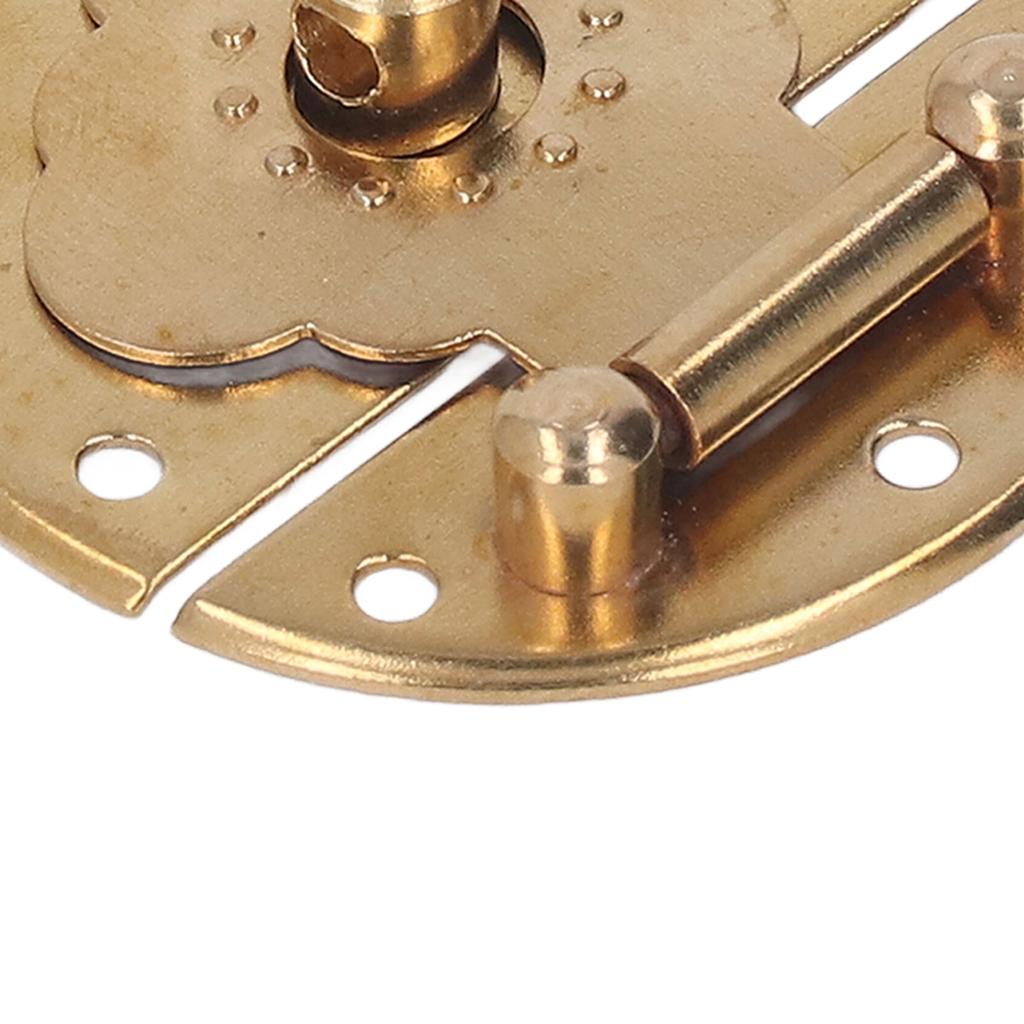 Round EmNaBossing Copper Hasp Retro Wooden Box Lock Clasp Decorative Hasps for Wedding Card Boxes Wine Boxes