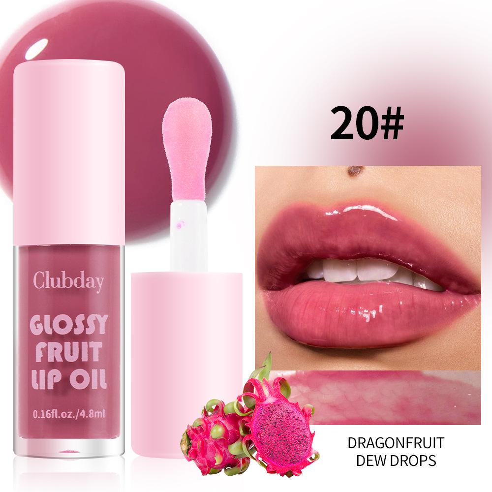 20 Farben Fruchtiges Perlen-Feuchtigkeitsspendendes Gelee-Lippenöl Langanhaltender feuchtigkeitsspendender Wasserglanz-Lipgloss Schimmernder, warmer Lippenfarbton