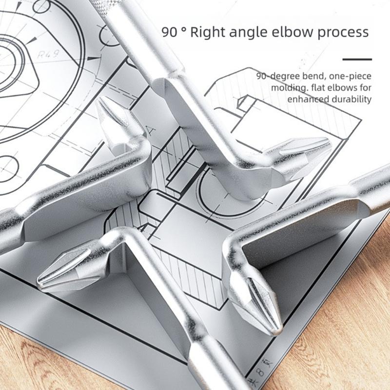 Nonslip Grip L Shape Double Ended Screwdriver High Strength Alloy Steel Ergonomic Handle For Tight Space Precise Work