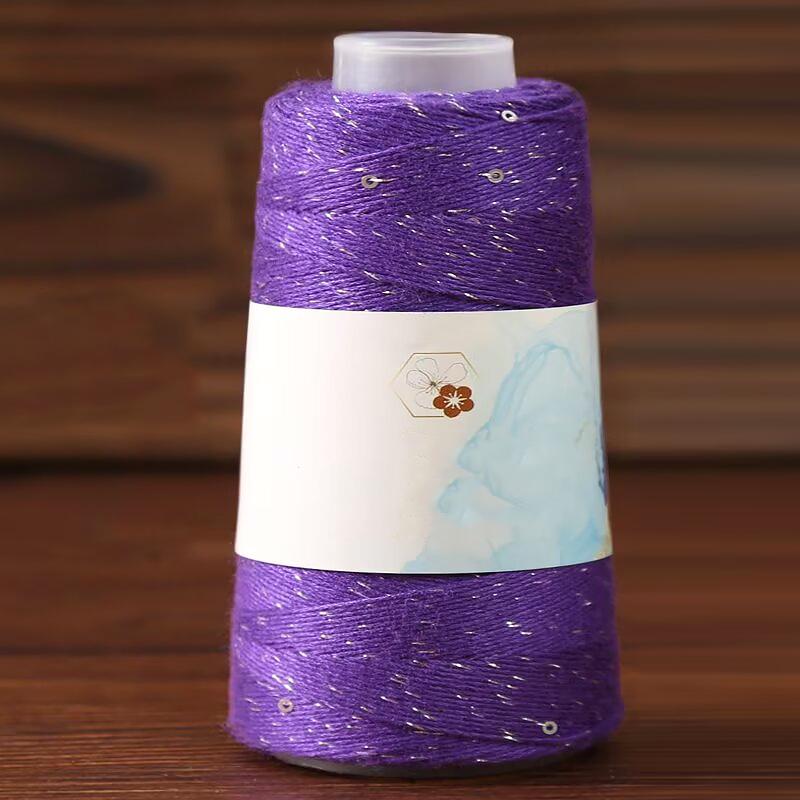 1PC Sequined Yarn Shiny Silk Thread DIY Handmade Silver Thread Yarn Hand Woven Pure Cotton Real Silk Gift Knit