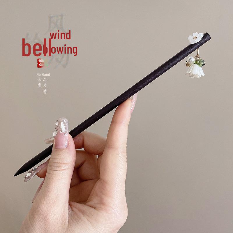 

Заколка для волос с кисточкой в виде кролика-османтуса - высококачественное черное дзен-дерево в стиле ханьфу-сандал