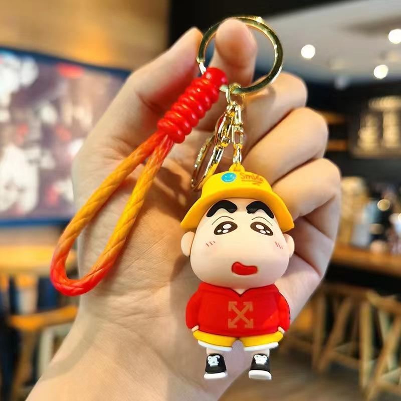 Funny Cross-dressing Crayon Xiaoxin Cute Keychain Couple Car Personalized Keychain Creative Schoolbag Pendant