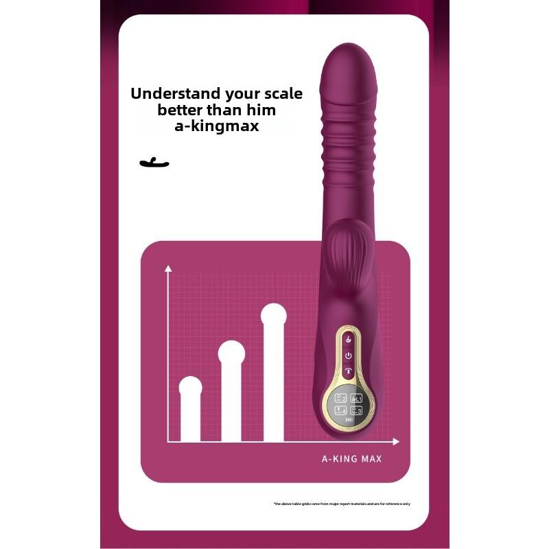 Multi-functional Telescopic Vibrator Intelligent Display Fast Piston Heating Sucking Tongue Licking Masturbator