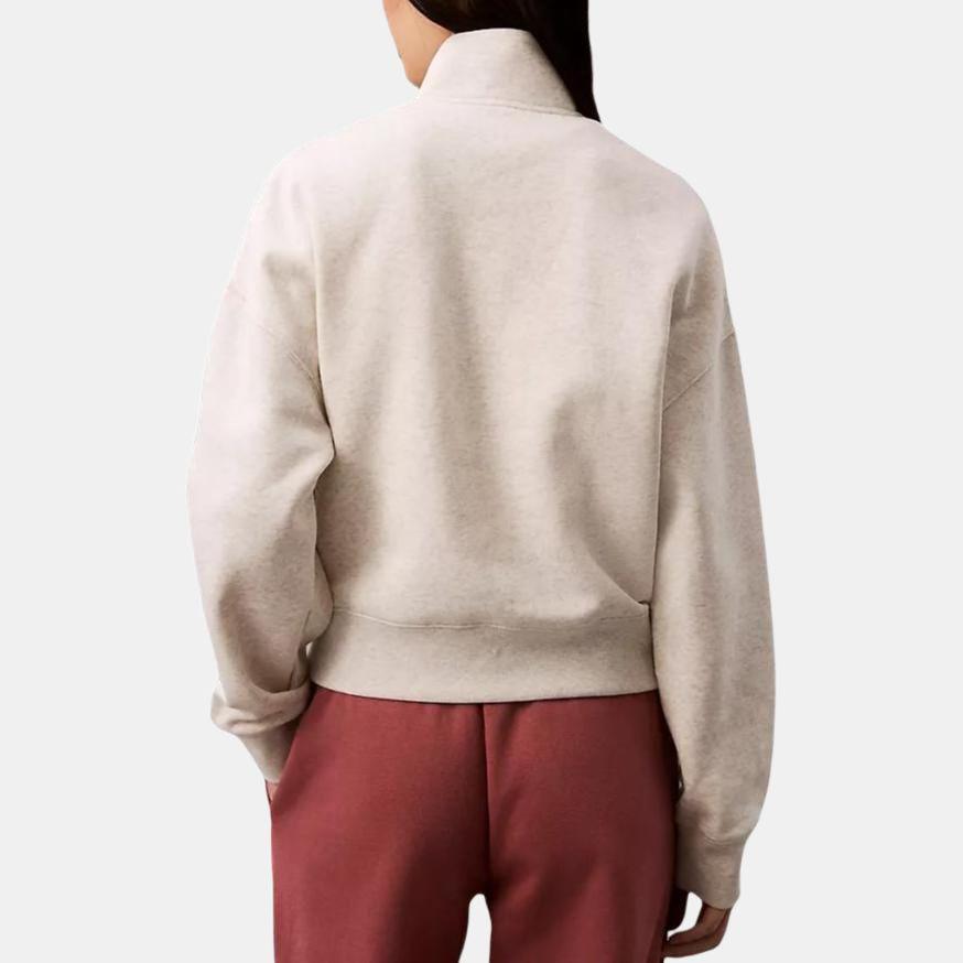Calvin Klein Casual Soft Letter Embroidered Stand Collar Sweatshirt Women Sweatshirt Vanilla-Mix 40WL257-050