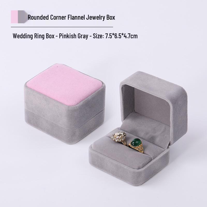 Rounded Corner Plush Jewelry Storage Box for Bracelets, Rings, and Necklaces