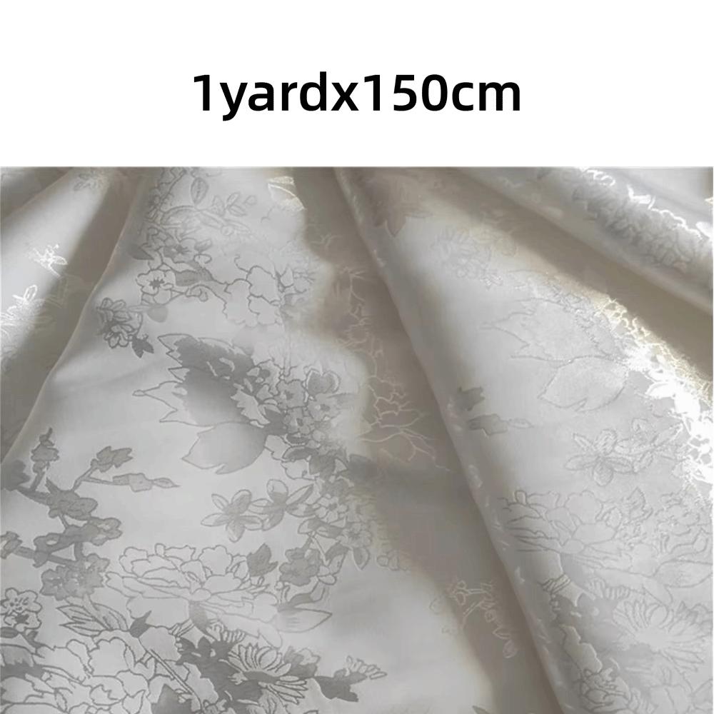 100X150cm Peony Brocade Jacquard Fabric Soft Silky Floral Damask Fabric Qipao Dress Lining Sewing Material Hanfu Costume Design