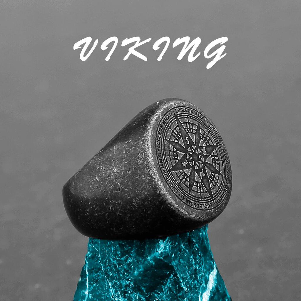 Nordic Viking Stainless Steel Ring Anchor Compass Tree of Life Rune Amulet Wolf Men Women Finger Jewelry Biker Party Club Gift