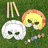 DIY Animal Coloring Masks for Kindergarten and Primary Students - Handmade Painting Activity