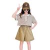Summer Girls'  Clothing Sets  Casual Short Sleeve T-shirts Short Pants Two-piece Set Cute Children Clothes Suits