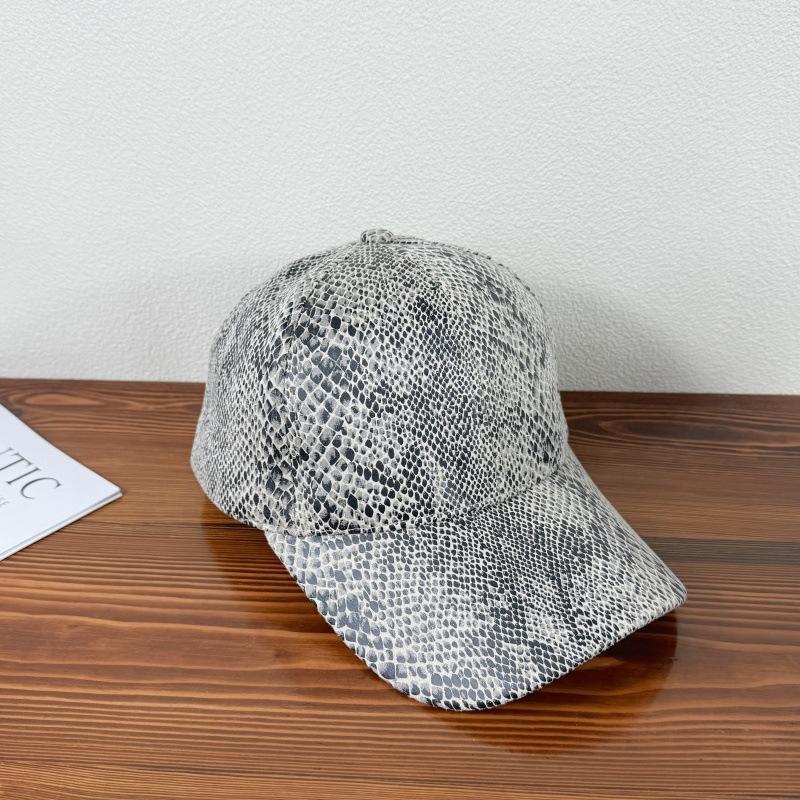 Spring new baseball cap for women, trendy snake-pattern hat, men's duckbill cap, fashionable sports casual sun protection hat