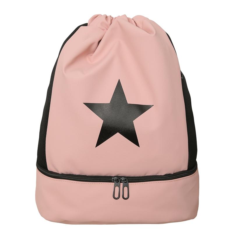 

Рюкзак на шнурке, мужская и женская сумка для фитнеса, дорожный легкий водонепроницаемый рюкзак большой емкости розовый