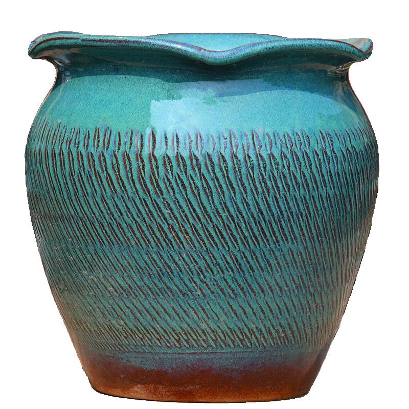 Retro Ceramic Wide Mouth Flower Pot - Tree Trunk Design for Succulents, Bougainvillea, Hydrangea, Roses  