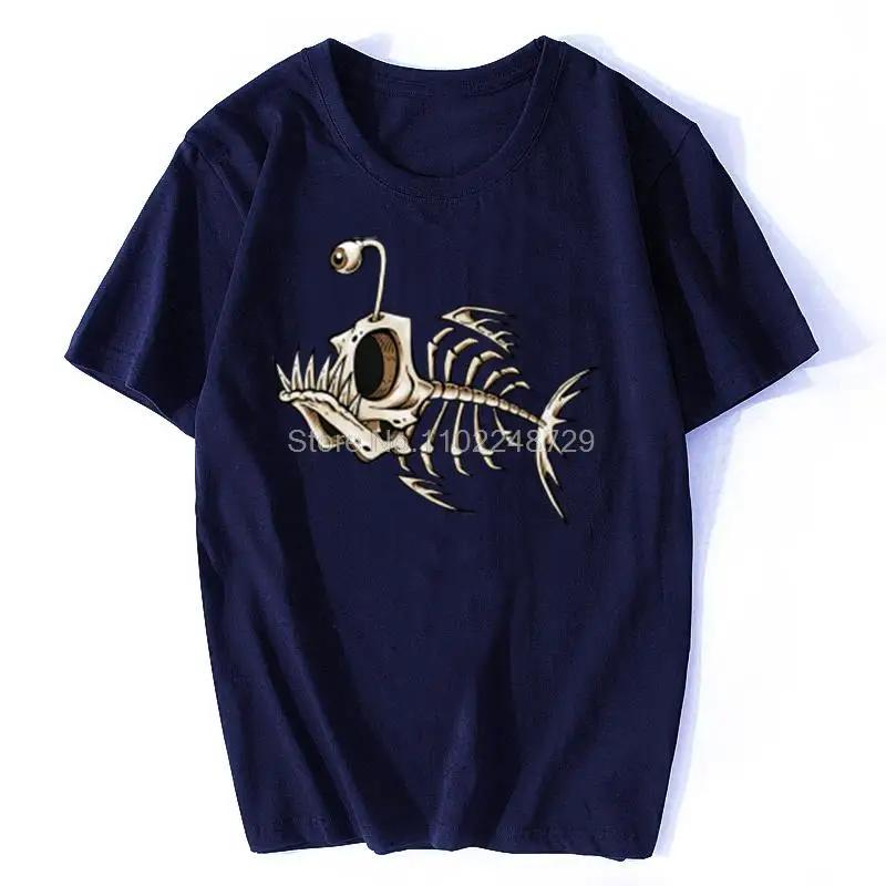 Bonefish Skull Deep Sea Fish Skeleton Funny Fisherman Angler T-Shirt Cotton O-Neck Short Sleeve T Shirt Oversize Streetwear