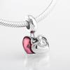 Voguish Stylish  Sterling Color Dramatic White Enamel Heart Golden Beads Fit Original Charm Wrist Bracelet Jewelry MakingFashion Charm