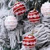 6CM Foam Christmas Balls Red White Christmas Hanging Balls Christmas Tree Pendant  for Home