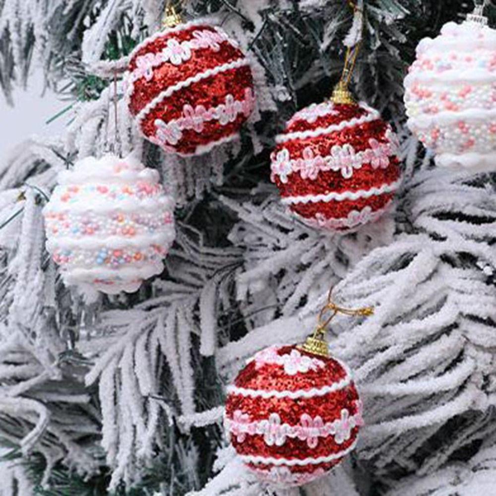 6CM Foam Christmas Balls Red White Christmas Hanging Balls Christmas Tree Pendant  for Home