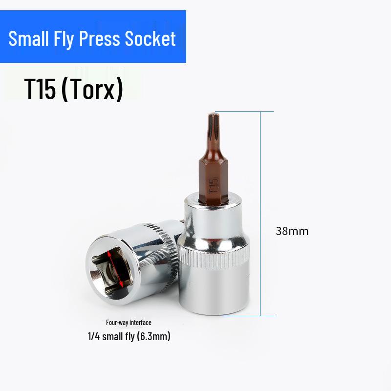 Screwdriver Socket Set: 1/4 Inch (6.3mm) Hex, Cross, Slotted, Pozi, Torx Bits