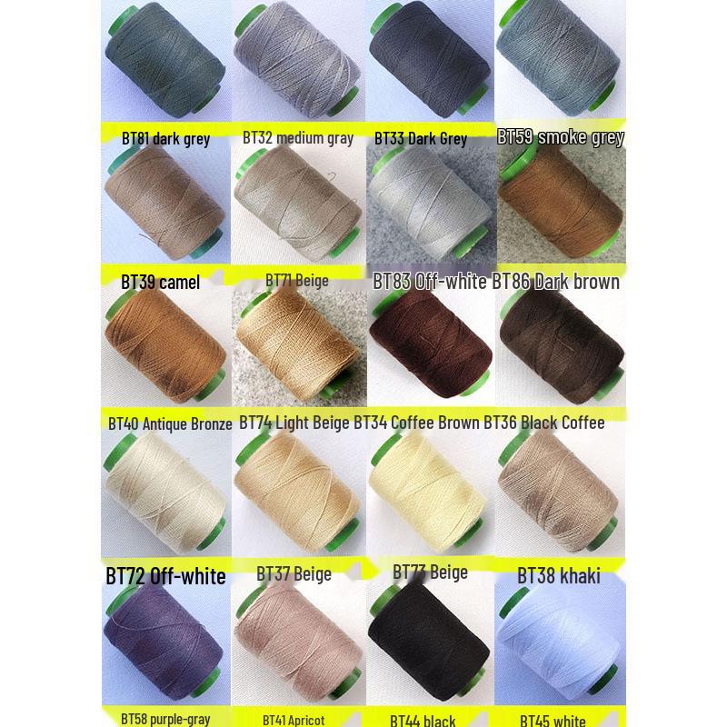 Pagoda Sewing Thread Set: Camel, Light Beige, Dark Gray, Black Coffee Small Rolls for Hand and Machine Mending.