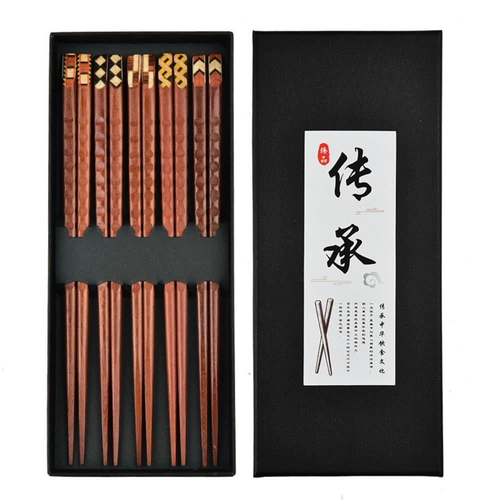 5Pairs Smooth Dining Chopsticks Practical Eating Chopsticks Sturdy Chopstick Set Restaurant