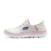Summits Slip-Ins Mesh Stof Ronde Neus Vetersluiting Comfortabel Mode Duurzaam Lage Top Casual Schoenen Dames sneaker Roze Wit 150123-NTPK